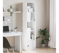 mtlskopl Libreria 40 x 36 x 189 cm, colore bianco, alto e sottile, con 4 ripiani, robusto materiale in legno, 80 kg, portata moderna, salvaspazio, per camera da letto, ufficio, soggiorno