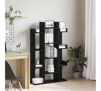 mtlskopl Libreria a 13 scomparti, in rovere nero, 86 x 25,5 x 140 cm, moderna Shelf, robusta, 260 kg, per Living Room Bedroom Office