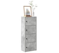 mtlskopl Libreria grigio cemento 40 x 24 x 102 cm in legno con porta girevole, stretta alta per soggiorno, camera da letto, ufficio