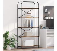 mtlskopl Libreria in legno antico, 80 x 30 x 183 cm, design moderno con 5 ripiani, grande spazio per Living Room Bedroom Ufficio