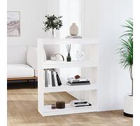 mtlskopl Libreria in legno massello bianco a 3 ripiani 80 x 30 x 103,5 cm, sottile divisorio in pino, scaffale salvaspazio dal design moderno per Living Room, Corridor and Bedroom