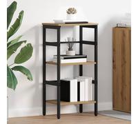 mtlskopl Libreria industriale 40 x 29,5 x 81 cm rovere artisano in legno e acciaio scaffale con 2 scomparti Robusto e moderno per Living Room Home Office...