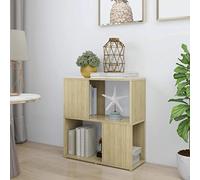 mtlskopl Libreria moderna Wall Shelf in legno 60 x 24 x 63 cm rovere Sonoma, kit di montaggio e scaletta per ufficio, camera da letto, soggiorno