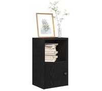 mtlskopl Libreria nera effetto quercia, 31 x 24 x 52 cm, con porta e ripiano, in legno, design moderno, robusta, per soggiorno, ufficio, camera da letto