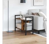 mtlskopl Libreria Smoked Oak 75 x 30 x 58,5 cm Industrial Shelf 3 scomparti Stable Steel Frame Design Moderno per Living Room Office Bedroom