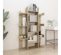 mtlskopl Libreria Sonoma Rovere 86 x 25,5 x 140 cm in legno massello con 13 scomparti per lo spazio Bookshelf Robusto & Easy Clean for Living Room Bedroom Office