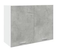 mtlskopl Lione, pensile grigio cemento, 80 x 31 x 60 cm, materiale in legno, design moderno, robusto comò da cucina con porta, montaggio a parete, per cucina, sala da pranzo, corridoio
