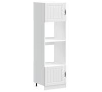 mtlskopl Lucca - Armadietto per stufe, 60 x 57 x 207 cm, in legno con piedini regolabili in altezza, salvaspazio, coppia di mobili da cucina per forno a microonde in piccola cucina