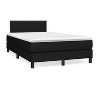 mtlskopl Materasso a molle 120 x 200 cm, nero, 20 cm, TFK, 5 cm, altezza regolabile con testiera