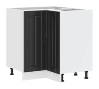 mtlskopl Mobile angolare Lucca nero, 75,5 x 75,5 x 81,5 cm, in robusto legno con piedini regolabili, molto spazio per cucina, sala da pranzo e corridoio