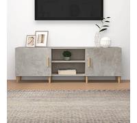 mtlskopl Mobile basso per TV, grigio cemento, 150 x 30 x 50 cm, in legno e eucalipto, moderna credenza con spazio per console DVD, per lo streaming TV, per soggiorno, camera da letto, corridoio