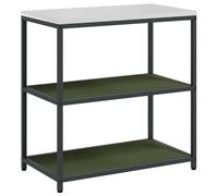 mtlskopl Mobile da cucina 90 x 50 x 92 cm, in acciaio verde oliva, multiuso, con mensole, design moderno, robusto e durevole, per cucina, soggiorno, corridoio