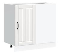 mtlskopl Mobile da cucina Lucca bianco 86 x 46 x 81 5 cm in legno con piedini regolabili e ampio spazio per cucina moderna corridoio e sala da pranzo