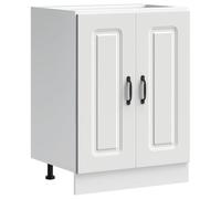 mtlskopl Mobile lavabo Kalmar bianco 60 x 46 x 81,5 cm in legno con piedini regolabili e due ante, comò da cucina salvaspazio con portata di 60 kg per cucina moderna