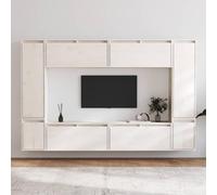 mtlskopl Mobile per TV, in legno di pino massiccio, 8 pezzi, con 4 x 80 x 30 x 35 cm, 2 x 30 x 40 cm, 2 x 30 x 30 x 100 cm, moderna mensola da parete per soggiorno, camera da letto, ufficio