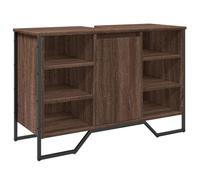 mtlskopl Mobile sottolavabo, 91 x 35 x 60 cm, effetto quercia, in legno con raccordi in metallo, design moderno e salvaspazio, per piccoli bagni e WC degli ospiti