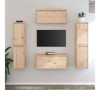 mtlskopl Mobile TV in legno massello di pino 30 x 30 x 60 cm e 80 x 30 x 35 cm moderno basso con 6 elementi per soggiorno, camera da letto, corridoio