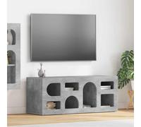 mtlskopl Mobile TV moderno grigio cemento 100 x 35 x 40 cm in legno con 7 ripiani Lowboard Credenza per soggiorno camera da letto Home Entertainment Mobili