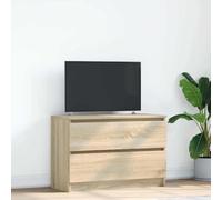 mtlskopl Mobile TV Sonoma, 80 x 35 x 54 cm, in legno con 2 cassetti, moderno e piano superiore robusto per TV, facile da montare per soggiorno, camera da letto, corridoio