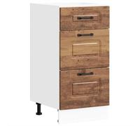 mtlskopl Mobiletto da cucina Kalmar effetto legno vecchio 40 x 46 x 81,5 cm, materiale in legno, piedini regolabili in altezza, spazio dietro le porte e nei cassetti, salvaspazio