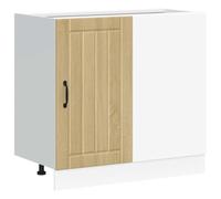 mtlskopl Mobiletto da cucina Lucca Sonoma, 86 x 46 x 81,5 cm, in legno con piedini regolabili, design moderno, ampio spazio per cucina, sala da pranzo e corridoio