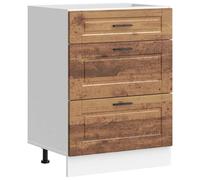 mtlskopl Mobiletto da cucina "Porto", 60 x 46 x 81,5 cm, in legno con cassetto, piedini regolabili e spazio di archiviazione 50 kg, design robusto per cucine moderne