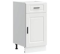 mtlskopl Mobiletto da cucina Porto bianco in legno 40 x 46 x 81,5 cm moderna credenza con cassetto e piedini regolabili per cucina, sala da pranzo, corridoio e ufficio