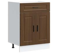 mtlskopl Mobiletto da cucina Porto marrone rovere 60 x 46 x 81,5 cm, in legno con cassetto e porta, moderna credenza per cucina, corridoio, sala da pranzo