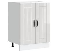 mtlskopl Mobiletto lavabo Lucca bianco lucido 60 x 46 x 81,5 cm in legno con piedini regolabili per cucina corridoio ufficio
