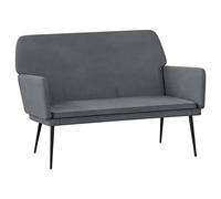 mtlskopl Panca a 2 posti, grigio scuro, 108 x 79 x 79 cm, in velluto, con schienale e braccioli, per soggiorno, corridoio e sala da lettura