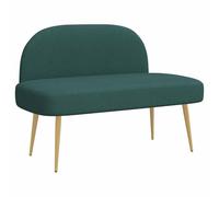 mtlskopl Panca imbottita con schienale verde scuro, 110 x 60 x 76 cm, divano a due posti, piccolo per sala da pranzo e soggiorno, divano da cucina imbottito con gambe in metallo