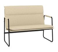 mtlskopl Panca imbottita in tessuto con gambe in metallo a forma di O, per interni, cucina, corridoio e soggiorno, per rilassarsi e leggere, 100 x 64 x 80 cm, color crema