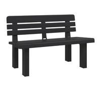 mtlskopl Panchina da giardino antracite, 110 x 52 x 71 cm, in polipropilene, design moderno, robusta e resistente alle intemperie, comoda seduta per giardino, terrazza e balcone
