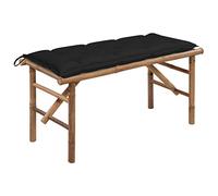 mtlskopl Panchina da giardino pieghevole in bambù, 118 cm, con rivestimento idrorepellente, materiale robusto per uso esterno, design salvaspazio per balcone, terrazza e sala da pranzo