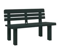 mtlskopl Panchina da giardino verde, 110 x 52 x 71 cm, in polipropilene resistente alle intemperie, con schienale, portata 120 kg per spazio, design moderno per terrazza, balcone e giardino