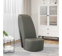 mtlskopl Poltrona con tacco alto grigio 43 x 82,5 x 85,5 cm, in ecopelle, design moderno con scarpe a tacchi a spillo, comoda sedia lounge per soggiorno, camera da letto e ufficio domestico