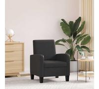 mtlskopl Poltrona da lettura in similpelle nera, 61 x 60 x 79,5 cm, in legno di pino, ergonomica, con imbottitura di 8 cm, design moderno per soggiorno, camera da letto, ufficio, balcone e corridoio