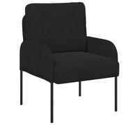 mtlskopl Poltrona imbottita con cuscino, moderna poltrona singola nera, comoda poltrona da soggiorno con robuste gambe in metallo, poltrona ergonomica, 60 x 56 x 80 cm