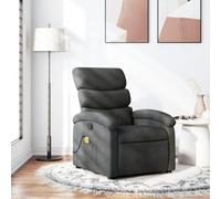 mtlskopl Poltrona massaggiante grigio scuro 70 x 92 x 99,5 cm con massaggio vibrante a 6 punti, funzione di riposo manuale 135°, comodo rivestimento in tessuto per soggiorno, camera da letto e ufficio