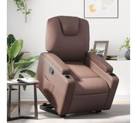 mtlskopl Poltrona relax con supporto per alzarsi, elettrica, 74 x 88 x 97 cm, marrone, in similpelle, design moderno, comoda poltrona da lettura per Living Room, camera da letto, anziani