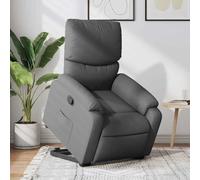 mtlskopl Poltrona relax con supporto per alzarsi, grigio scuro, 75 x 99 x 99 cm, regolabile elettricamente, tessuto, per soggiorno/camera da letto e anziani