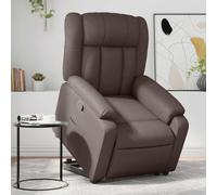 mtlskopl Poltrona relax con supporto rialzato, marrone, 78 x 92 x 98 cm, in ecopelle, per anziani, Comfortables Living Room Chair con tasca laterale, per soggiorno, camera da letto e ufficio