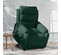 mtlskopl Poltrona relax elettrica con supporto per alzarsi, in velluto verde scuro, 75 x 92,5 x 100 cm, design moderno, comoda e durevole, per soggiorno, anziani e camera da letto