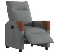 mtlskopl Poltrona relax elettrica grigio scuro, 69 x 86 x 100 cm, moderna poltrona televisiva in robusto tessuto metallo e legno, funzione sdraiata a 135°, tasca laterale per soggiorno, camera da