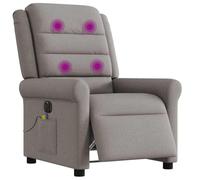 mtlskopl Poltrona relax elettrica in tessuto tortora 73 x 102 cm con massaggio vibrante a 6 punti e controllo manuale USB, moderna sedia per soggiorno, camera da letto e ufficio