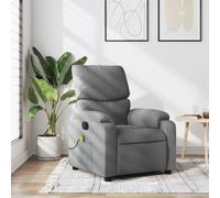 mtlskopl Poltrona relax grigio chiaro 75 x 99 x 99 cm, massaggio vibrante a 6 punti, salvaspazio, in tessuto, funzione sdraiata 135°, per soggiorno, camera da letto, ufficio