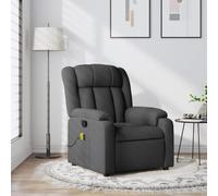 mtlskopl Poltrona relax grigio scuro, 78 x 92 x 98 cm, in tessuto, con massaggio vibrante a 6 punti e recliner manuale fino a 135°, per ufficio Living Room Bedroom e accogliente angolo lettura