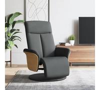 mtlskopl Poltrona relax in tessuto grigio scuro con funzione girevole a 360° e posizione sdraiata manuale, 79 x 87 x 104,5 cm, comoda poltrona lounge con poggiapiedi per Living Room Bedroom and Home