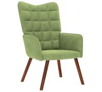 mtlskopl Poltrona relax in velluto verde chiaro, 61,5 x 69 x 95,5 cm, design moderno con braccioli imbottiti spessi, piedini in legno massello, comoda poltrona per soggiorno, camera da letto, ufficio