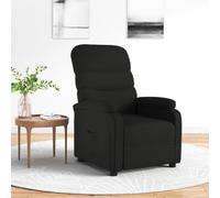 mtlskopl Poltrona relax nera, 75 x 91 x 101 cm, in tessuto a 3 posizioni, con struttura in compensato in metallo, per soggiorno, camera da letto, ufficio